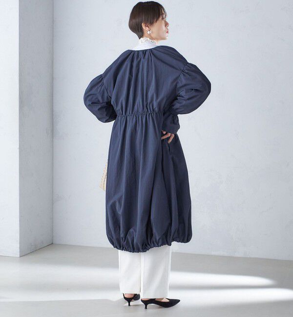 SHIPS for women「〈撥水加工/手洗い可能〉裾 ドロスト ノーカラー ロング コート 24SS ◇」|ノーカラーコート|