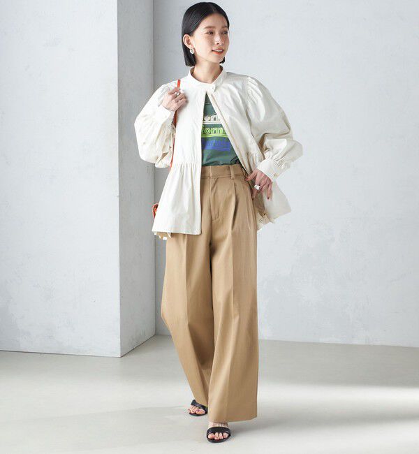 SHIPS for women「〈手洗い可能〉割繊 ナイロン スタンドカラー ギャザー ブルゾン◇」|ブルゾン・スタジャン|