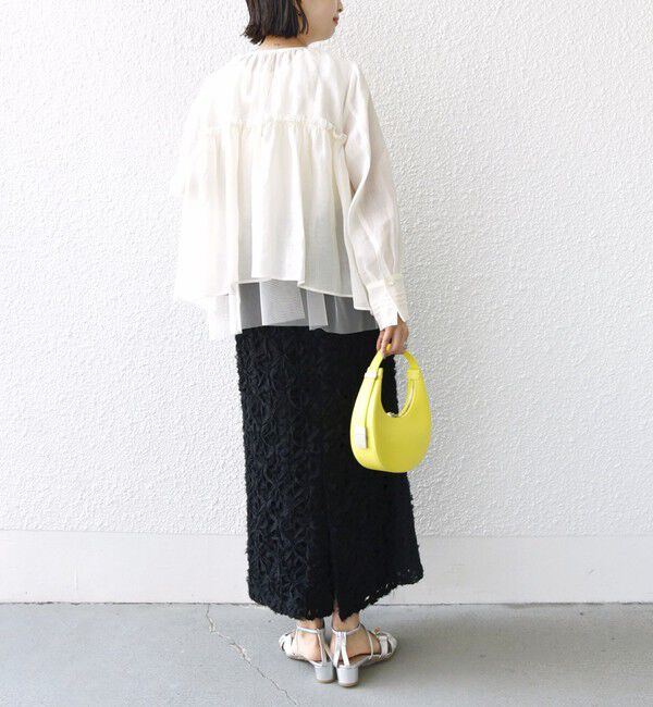 SHIPS for women「*〈手洗い可能〉ペーパー リネン フリル 羽織 ブラウス」|シャツ・ブラウス|