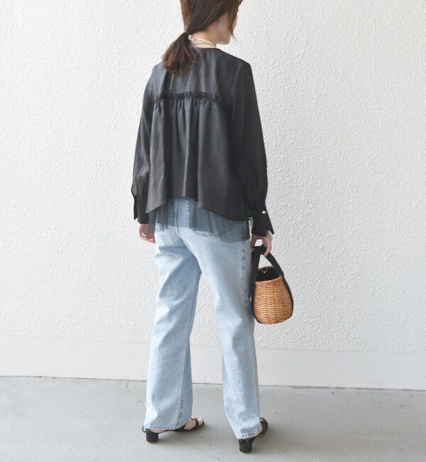 SHIPS for women「*〈手洗い可能〉ペーパー リネン フリル 羽織 ブラウス」|シャツ・ブラウス|