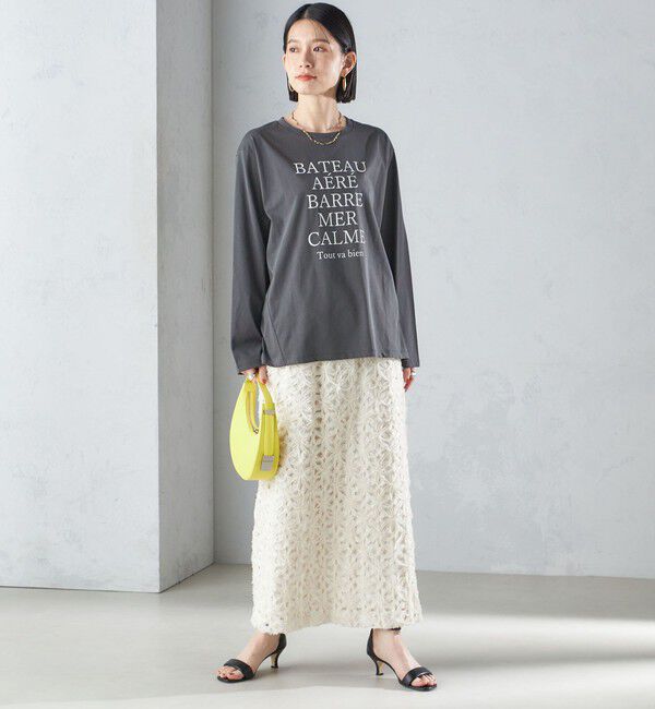 SHIPS for women「ローズ ペトール ロング スリーブ プリント TEE」|Tシャツ・カットソー|