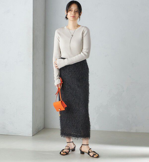 SHIPS for women「【WEB限定】〈手洗い可能〉フリンジ ラメ タイト スカート」|スカート|