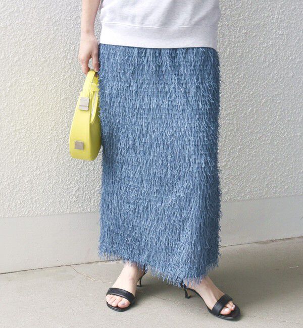 SHIPS for women「【WEB限定】〈手洗い可能〉フリンジ ラメ タイト スカート」|スカート|