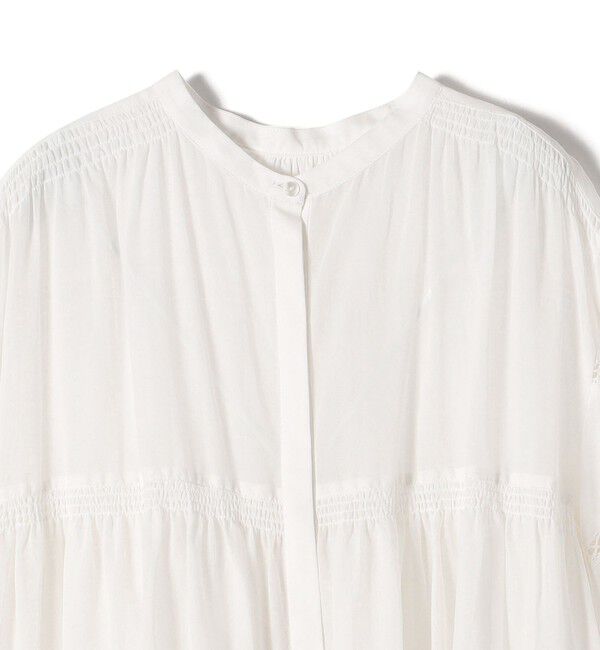 SHIPS for women「* 〈手洗い可能〉強撚 コットン ボイル シアー ティアード チュニック ◇」|シャツ・ブラウス|