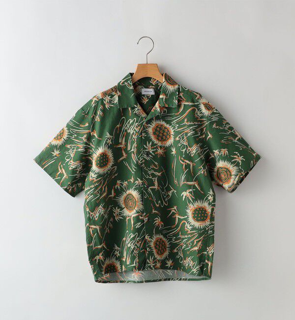 SHIPS KIDS「ARCH&LINE:155cm / サマー プリント シャツ」|シャツ・ブラウス|グリーン