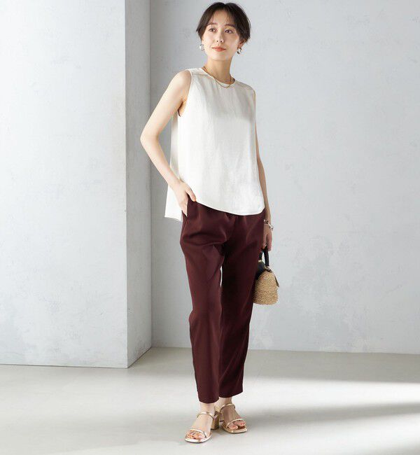 SHIPS for women「〈手洗い可能〉トリアセテート ドロスト  テーパード パンツ」|その他|