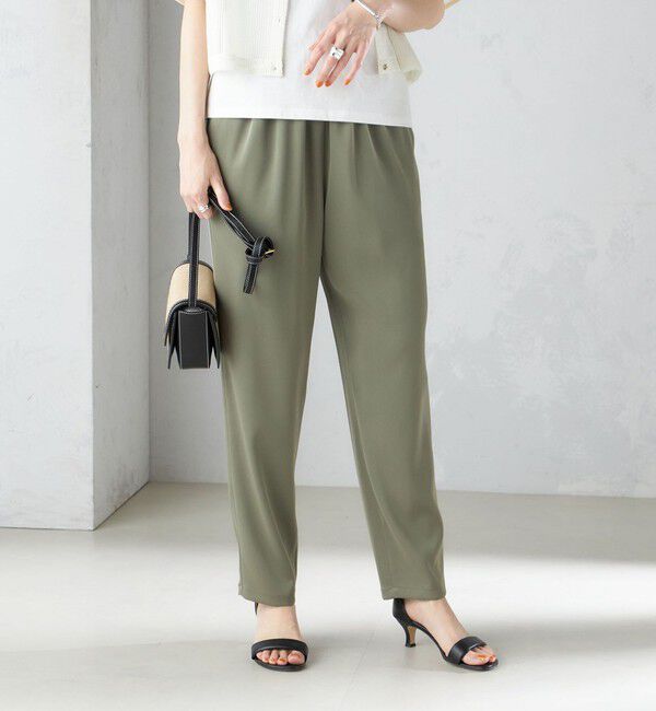 SHIPS for women「〈手洗い可能〉トリアセテート ドロスト  テーパード パンツ」|その他|