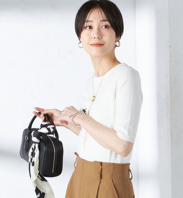 SHIPS for women「〈手洗い可能〉コットン ナイロン リブ ニット TEE」|ニット・セーター|