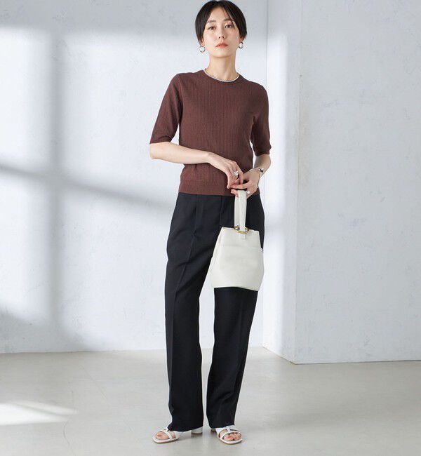 SHIPS for women「〈手洗い可能〉コットン ナイロン リブ ニット TEE」|ニット・セーター|