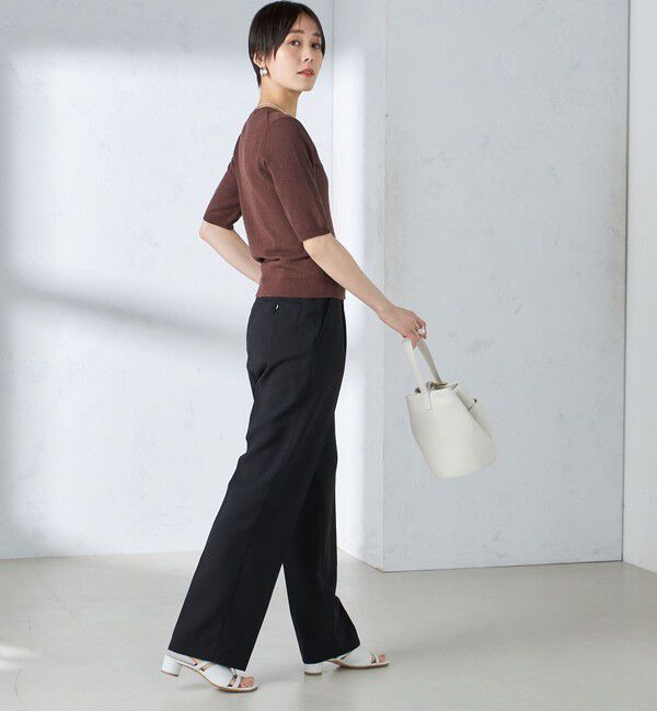 SHIPS for women「〈手洗い可能〉コットン ナイロン リブ ニット TEE」|ニット・セーター|