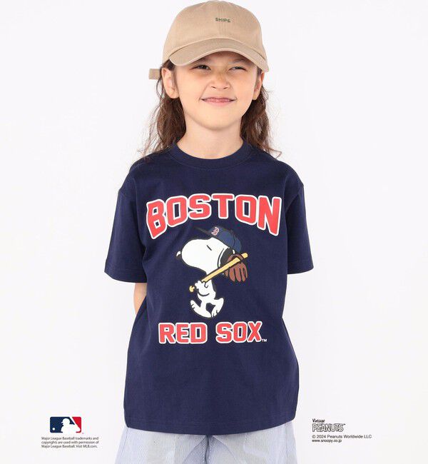 SHIPS KIDS「SHIPS KIDS:100～125cm / スヌーピー&times;MLB TEE」|Tシャツ・カットソー|ネイビー