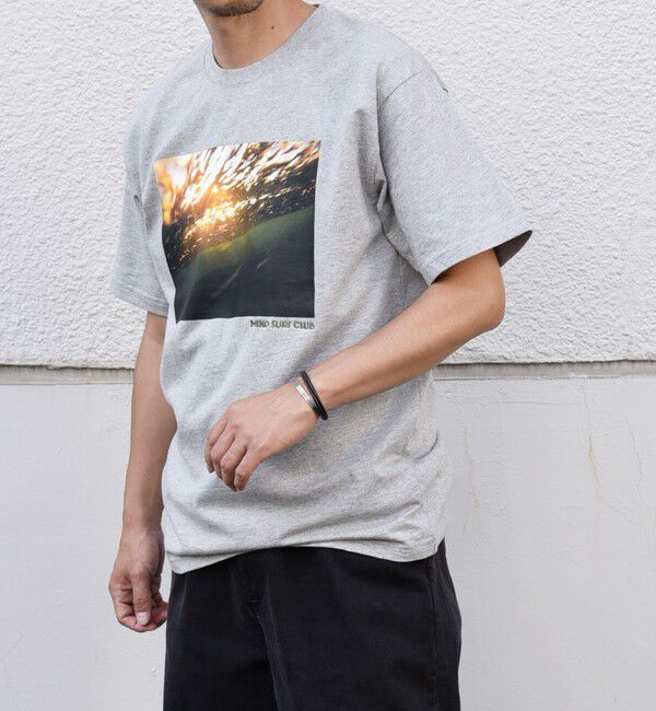 SHIPS any「SHIPS any: オーシャン フォトグラフ プリント ワンポイント 刺繍 Tシャツ◇」|Tシャツ・カットソー|グレー