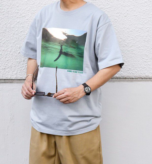 SHIPS any「SHIPS any: オーシャン フォトグラフ プリント ワンポイント 刺繍 Tシャツ◇」|Tシャツ・カットソー|