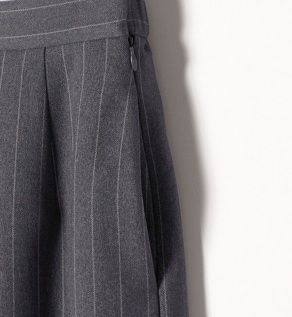 quaranciel「quaranciel:〈洗濯機可能〉ペプラム ベルト付 ストライプ Iライン スカート」|スカート|