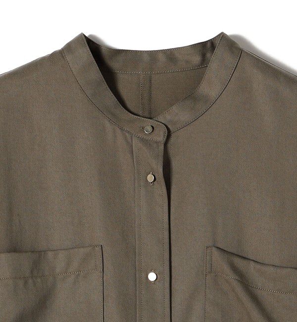 SHIPS for women「〈手洗い可能〉バンドカラー ショート 羽織り シャツ」|シャツ・ブラウス|