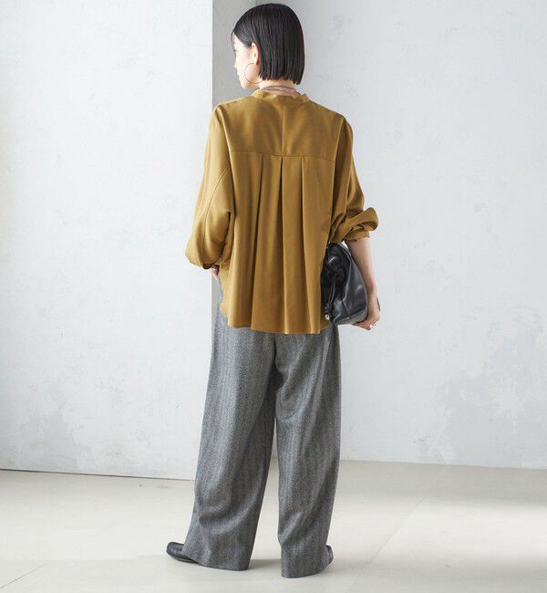 SHIPS for women「〈手洗い可能〉バンドカラー ショート 羽織り シャツ」|シャツ・ブラウス|