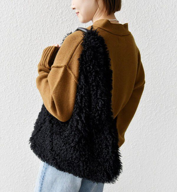 SHIPS for women「【WEB限定】フェイク ファー バッグ」|トートバッグ|ブラック