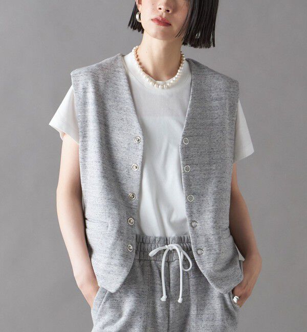 SHIPS for women「SHIPS NINE CASE:〈手洗い可能〉スウェット ベスト」|ベスト・ジレ|グレー