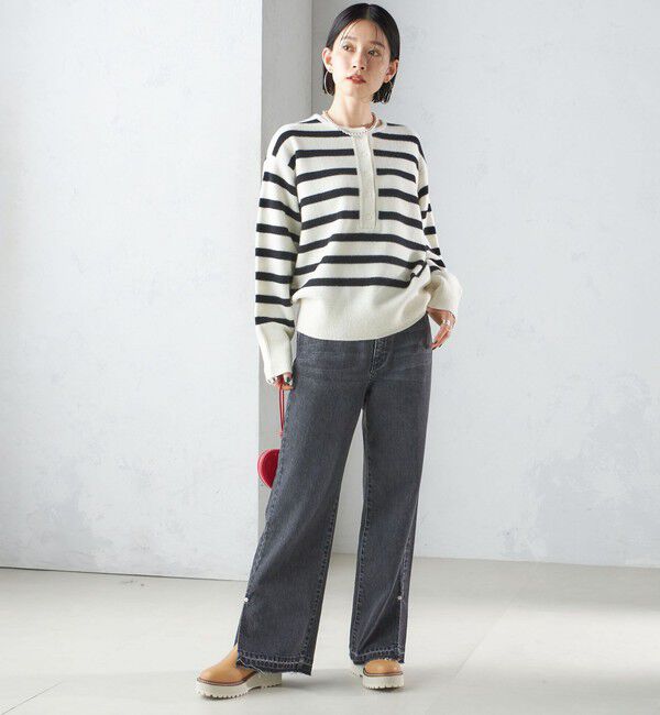 SHIPS for women「【WEB限定】厚底 ニット ブーツ」|ショートブーツ|