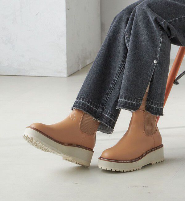 SHIPS for women「【WEB限定】厚底 ニット ブーツ」|ショートブーツ|