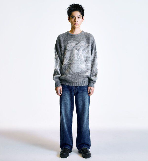 SHIPS「City Ambient Products:〈手洗い可能〉シャギー マーブル クルーネック ニット」|ニット・セーター|