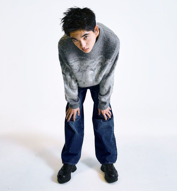 SHIPS「City Ambient Products:〈手洗い可能〉シャギー マーブル クルーネック ニット」|ニット・セーター|