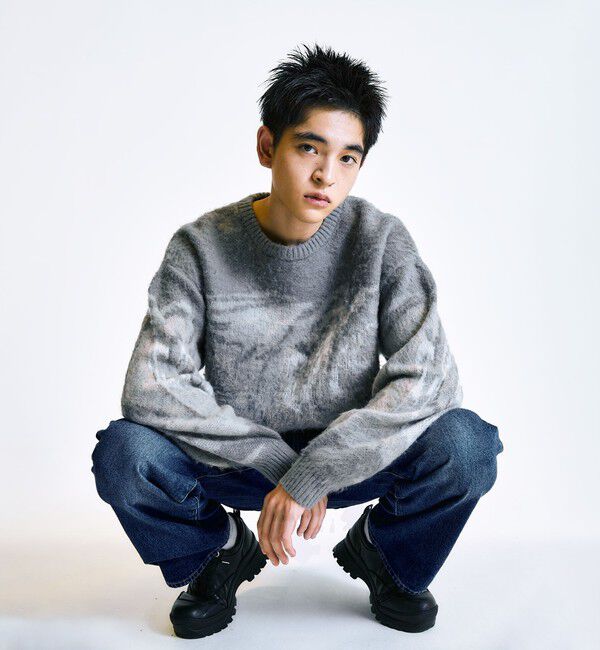 SHIPS「City Ambient Products:〈手洗い可能〉シャギー マーブル クルーネック ニット」|ニット・セーター|