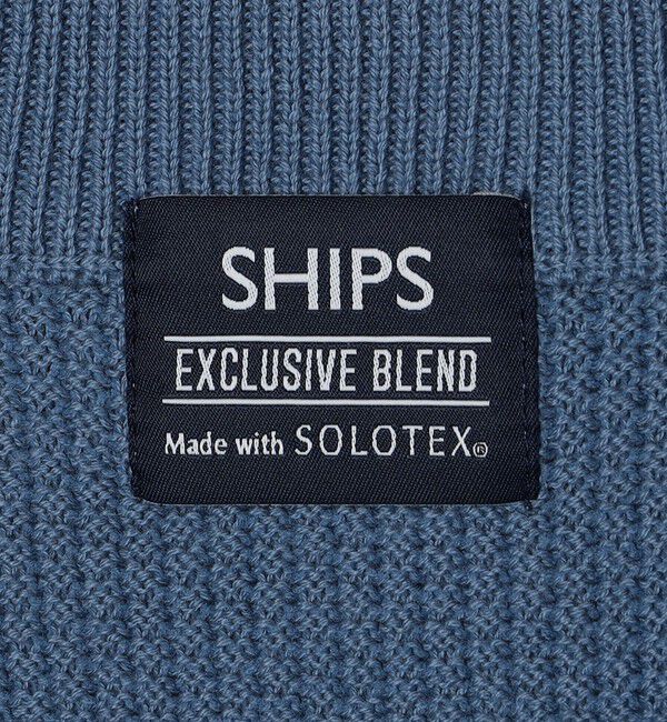 SHIPS「SHIPS:〈洗濯機可能〉SOLOTEX(R) コットン ピケ Vネック ニット」|ニット・セーター|