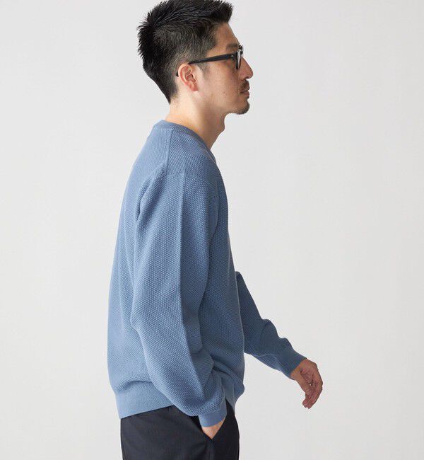 SHIPS「SHIPS:〈洗濯機可能〉SOLOTEX(R) コットン ピケ Vネック ニット」|ニット・セーター|