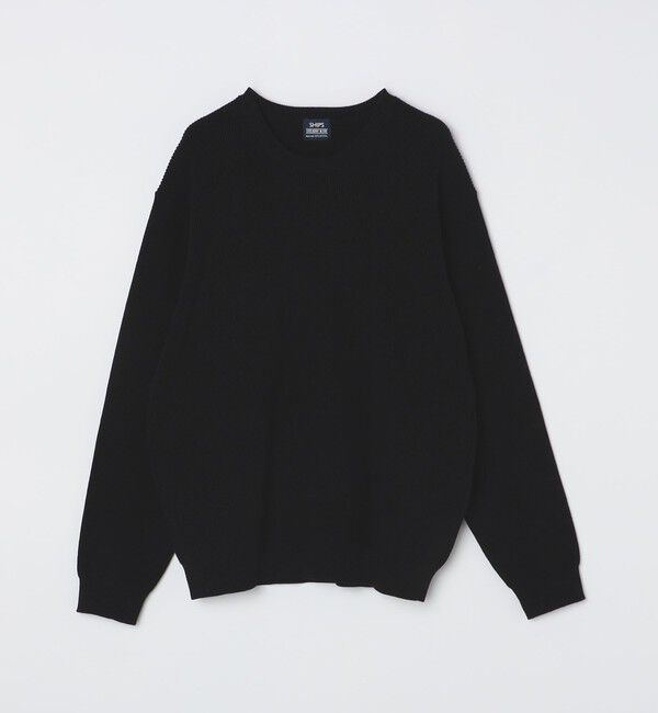 SHIPS「SHIPS:〈洗濯機可能〉SOLOTEX(R) 12ゲージ コットン 畦編み クルーネック ニット」|ニット・セーター|