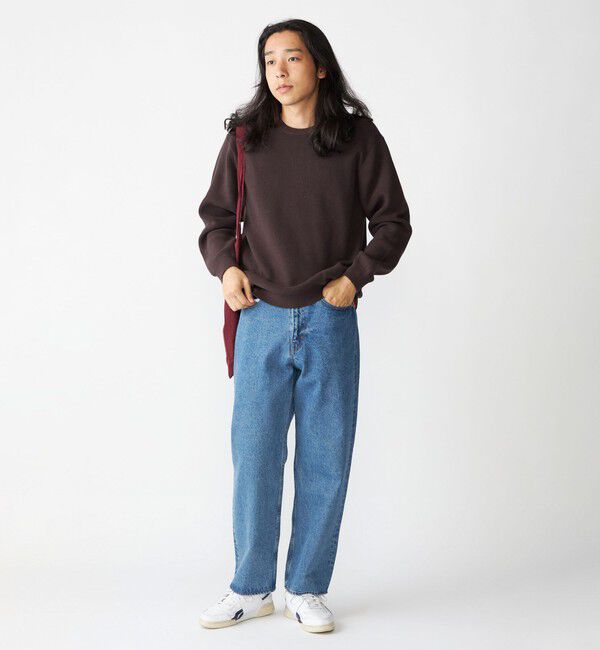 SHIPS「SHIPS:〈洗濯機可能〉SOLOTEX(R) 12ゲージ コットン 畦編み クルーネック ニット」|ニット・セーター|