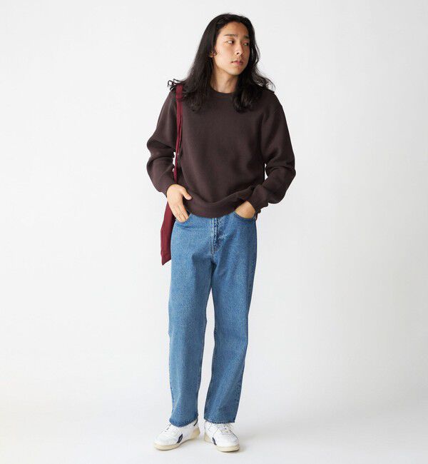 SHIPS「SHIPS:〈洗濯機可能〉SOLOTEX(R) 12ゲージ コットン 畦編み クルーネック ニット」|ニット・セーター|