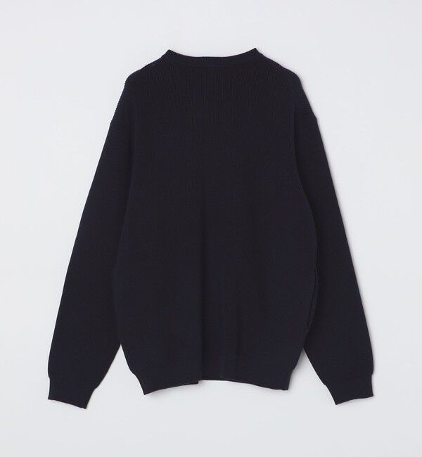 SHIPS「SHIPS:〈洗濯機可能〉SOLOTEX(R) 12ゲージ コットン 畦編み クルーネック ニット」|ニット・セーター|