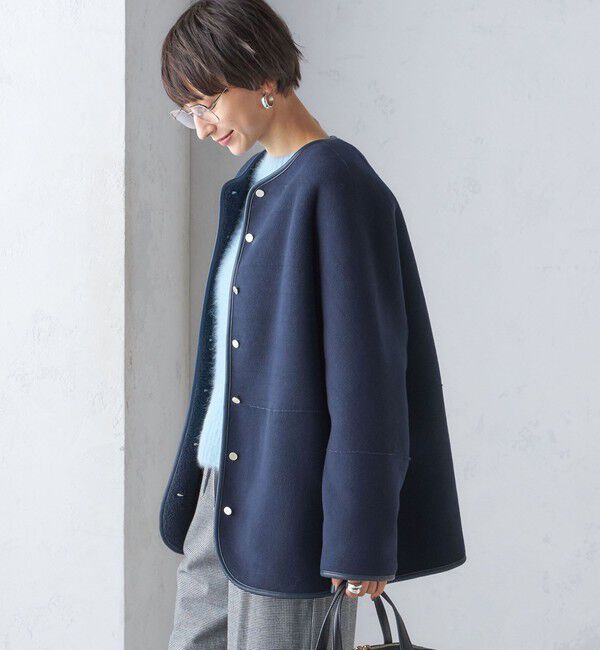 SHIPS for women「〈手洗い可能〉リバーシブル ボア &times; フリース ブルゾン」|ブルゾン・スタジャン|