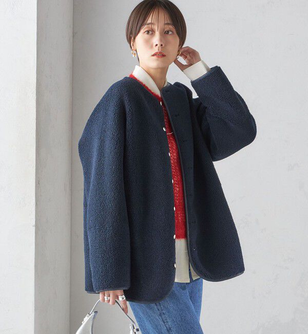 SHIPS for women「〈手洗い可能〉リバーシブル ボア &times; フリース ブルゾン」|ブルゾン・スタジャン|