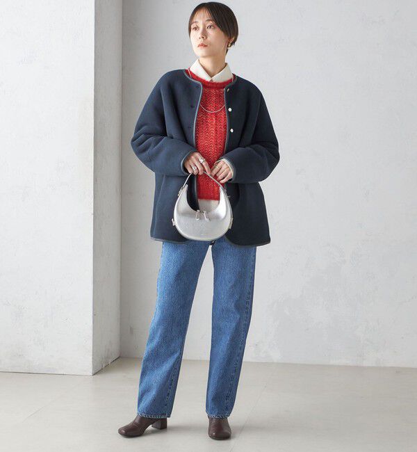 SHIPS for women「〈手洗い可能〉リバーシブル ボア &times; フリース ブルゾン」|ブルゾン・スタジャン|