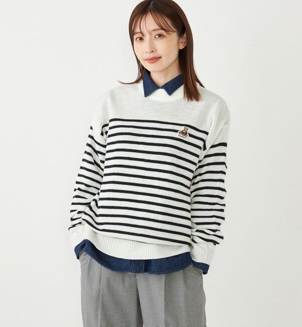 SHIPS Colors 「SHIPS Colors:〈洗濯機可能〉TeddyBear(R) ワンポイント ニット」|ニット・セーター|