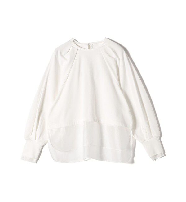 SHIPS for women「〈手洗い可能〉シアー コンビ タック プルオーバー」|Tシャツ・カットソー|