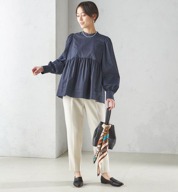 SHIPS for women「〈手洗い可能〉シルック ブライト ウエスト 切替え ブラウス」|シャツ・ブラウス|