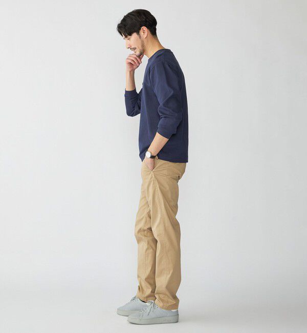 SHIPS「【WEB限定】SHIPS:〈抗菌防臭〉ワンポイントロゴ ハイゲージバーズアイ ダブルフェイス 長袖Tシャツ」|Tシャツ・カットソー|