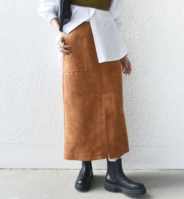SHIPS for women「ポリエステルスエード ポケット スカート」|スカート|