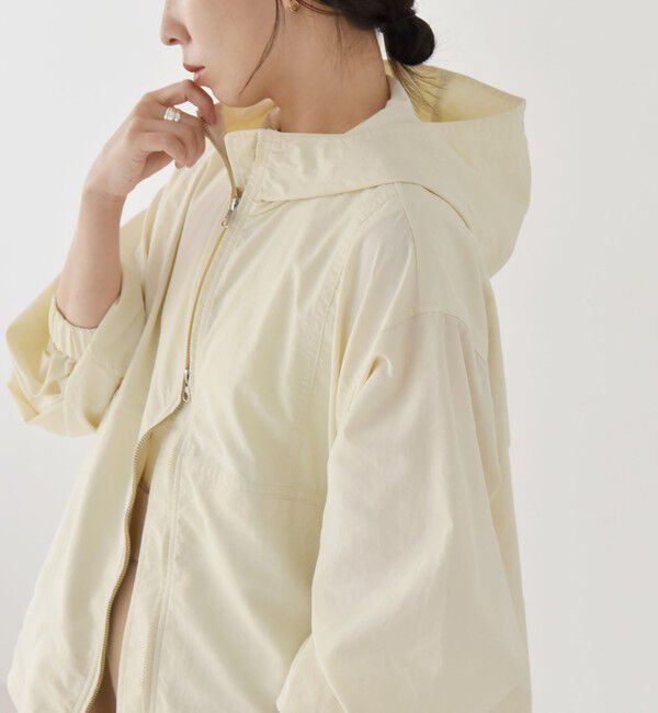 quaranciel「quaranciel:〈洗濯機可能〉ライト フーディー ナイロン ダブルジップ ブルゾン」|ブルゾン・スタジャン|