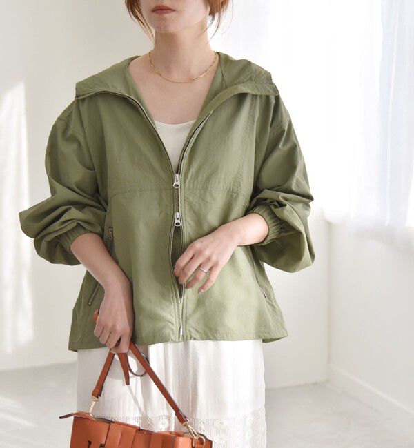 quaranciel「quaranciel:〈洗濯機可能〉ライト フーディー ナイロン ダブルジップ ブルゾン」|ブルゾン・スタジャン|