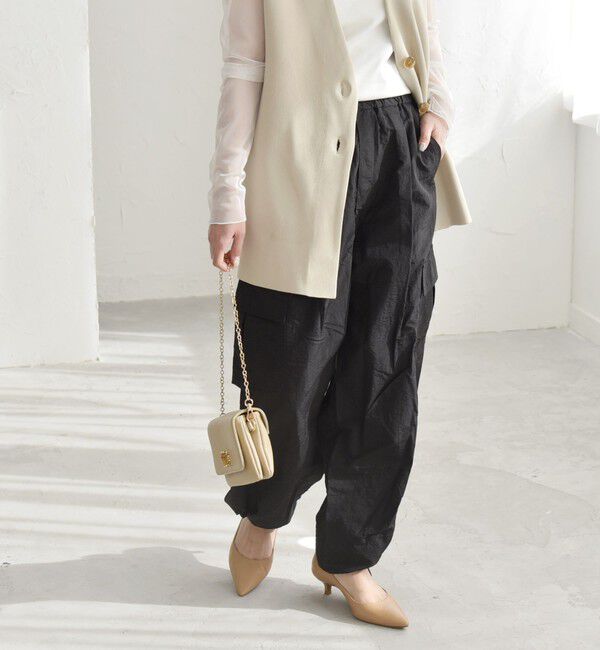 quaranciel「quaranciel:〈洗濯機可能〉ライト カーゴ ナイロン イージー パンツ」|カーゴ|