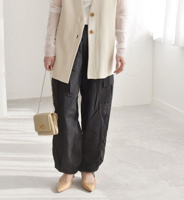 quaranciel「quaranciel:〈洗濯機可能〉ライト カーゴ ナイロン イージー パンツ」|カーゴ|