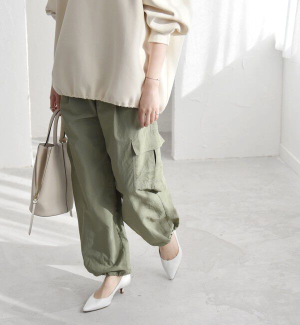 quaranciel「quaranciel:〈洗濯機可能〉ライト カーゴ ナイロン イージー パンツ」|カーゴ|