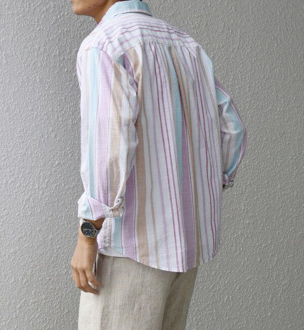SHIPS any「SHIPS any: BEZ TEXTILE マルチカラー ストライプ / ソリッド ボタンダウン シャツ◇」|シャツ・ブラウス|