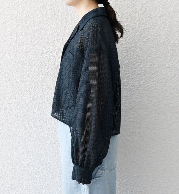 SHIPS any「SHIPS any:〈手洗い可能〉メッシュ オープンカラー ジャケット シャツ」|シャツ・ブラウス|