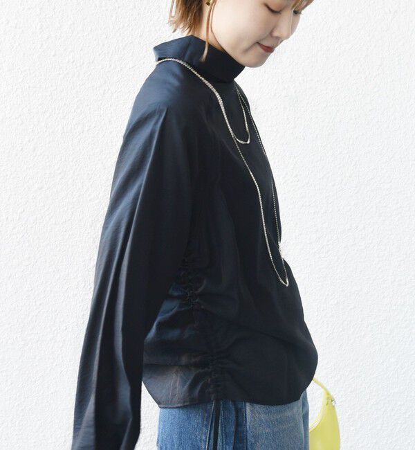 SHIPS for women「【WEB限定】〈洗濯機可能〉シアー ハイネック 2WAY ブラウス」|シャツ・ブラウス|