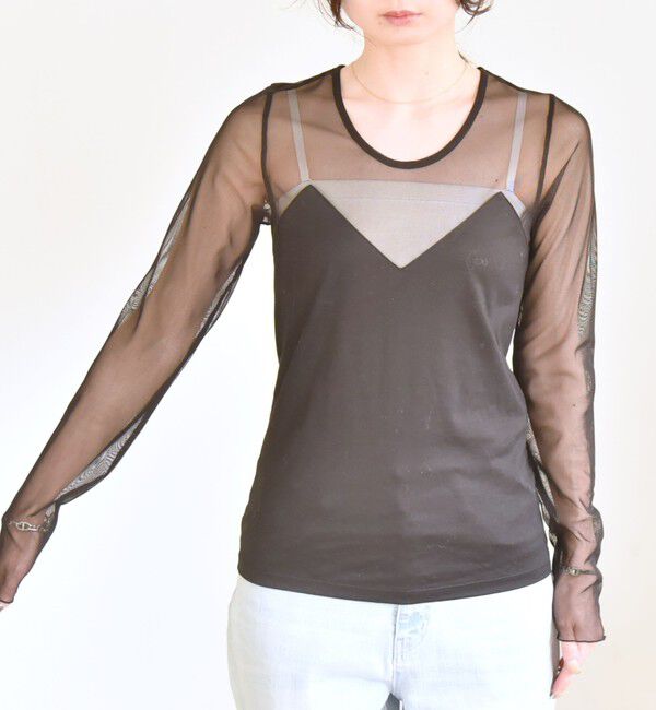 quaranciel「quaranciel:〈手洗い可能〉ベアデザイン チュール カットソー」|Tシャツ・カットソー|